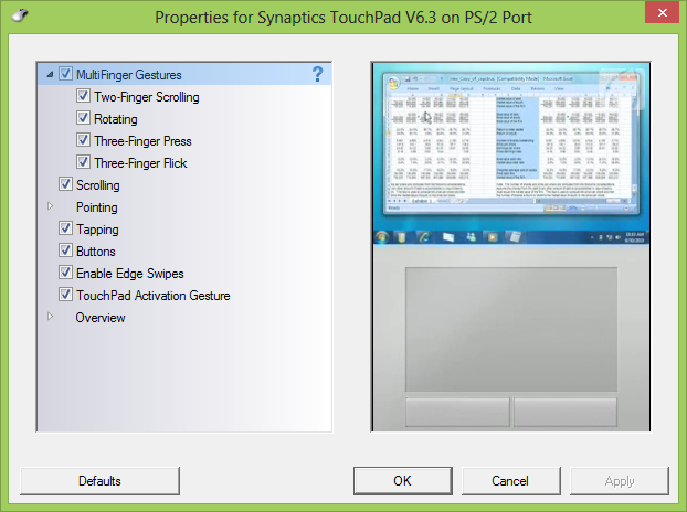 synaptics touchpad driver not working